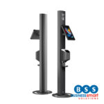 Full-Height iPad 10.2 Printer Kiosk for Badge Printing | 1.5m Visibility Stand