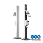 Full-Height iPad 11 Printer Kiosk for Badge Printing | 1.5m Visibility Stand