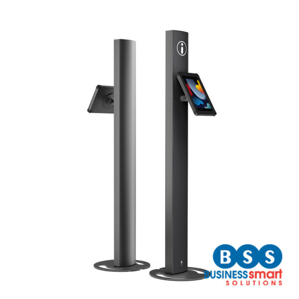 Full-Height Freestanding Kiosk with Branding Panels for iPad