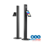 Full-Height Freestanding Kiosk with Branding Panels for iPad