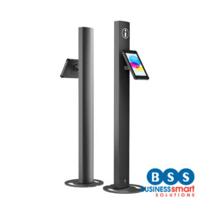 Full-Height Freestanding Kiosk with Branding Panels for iPad