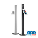 Full-Height Freestanding Kiosk with Branding Panels for iPad